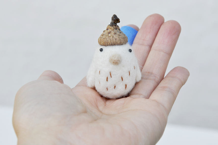 I Made Tiny Berets For My Needle Felted Animal Ornaments