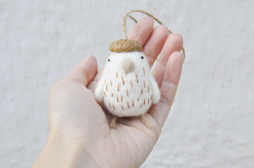 I Made Tiny Berets For My Needle Felted Animal Ornaments