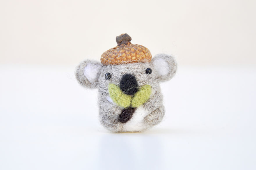 I Made Tiny Berets For My Needle Felted Animal Ornaments