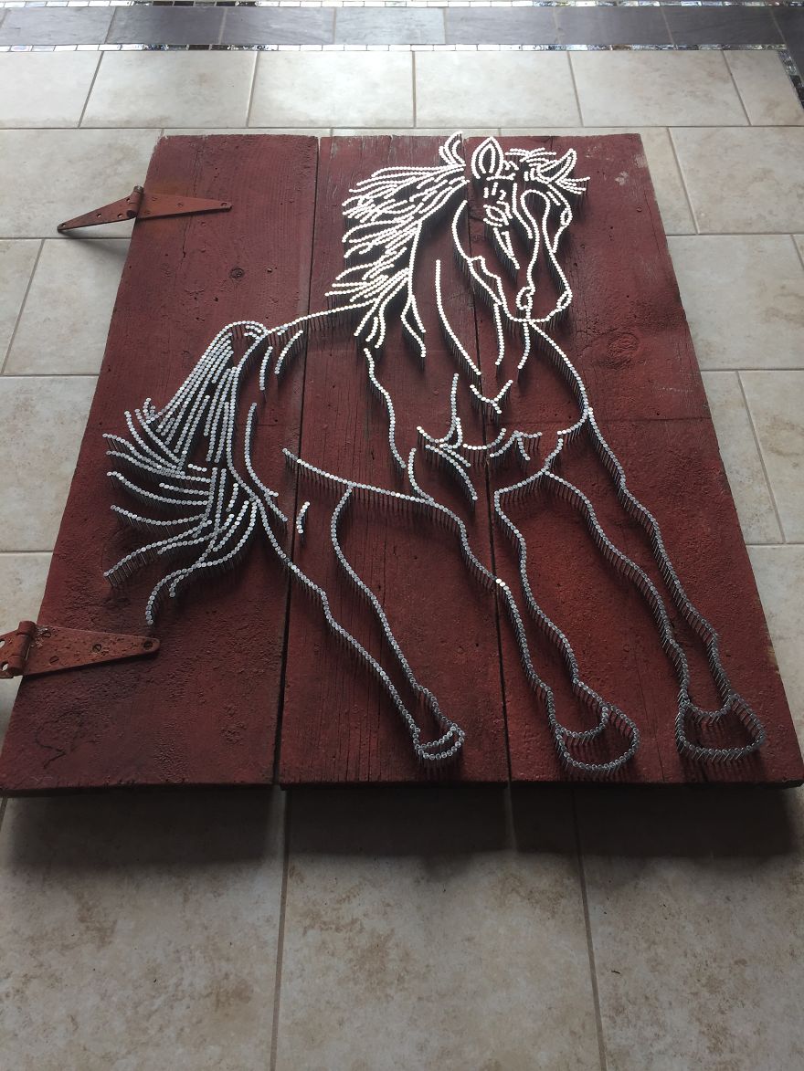 I Create Intricate Artworks Using Nails As A Medium