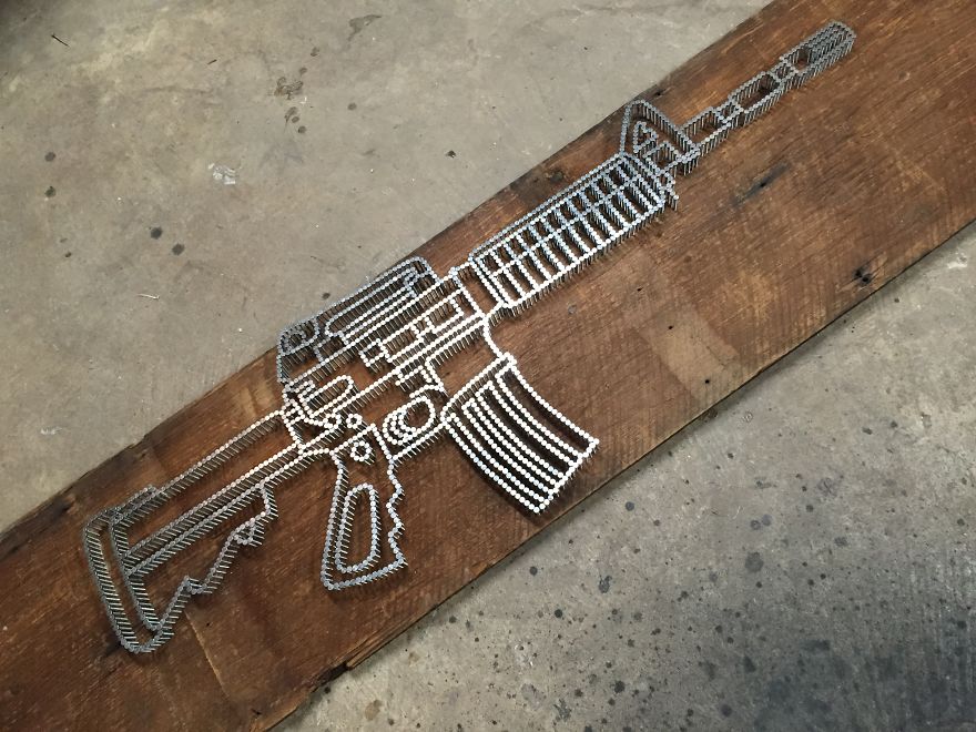 I Create Intricate Artworks Using Nails As A Medium