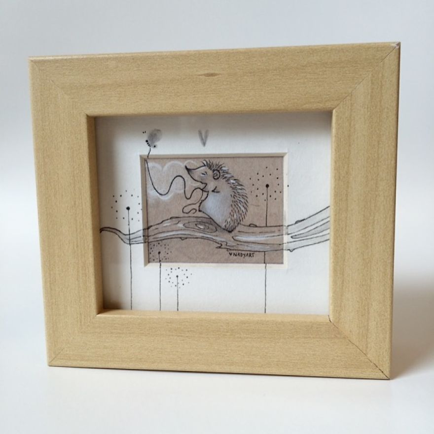 Happy Hedgy - Pencil Illustration By Nadyart