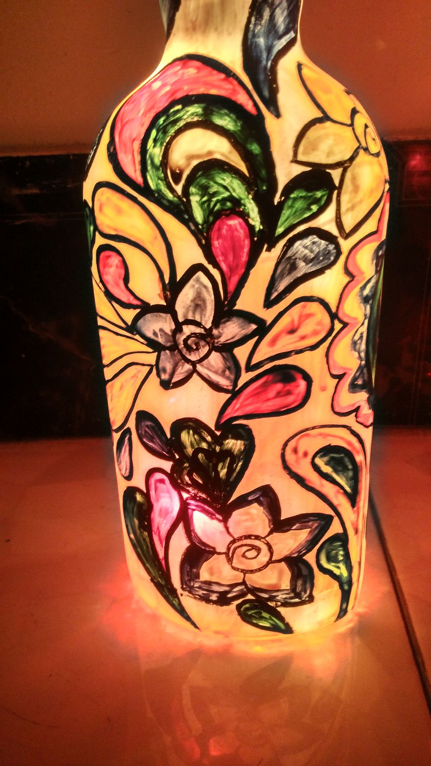 Started Learning Wine Bottle Painting. Here Is Some Of Them