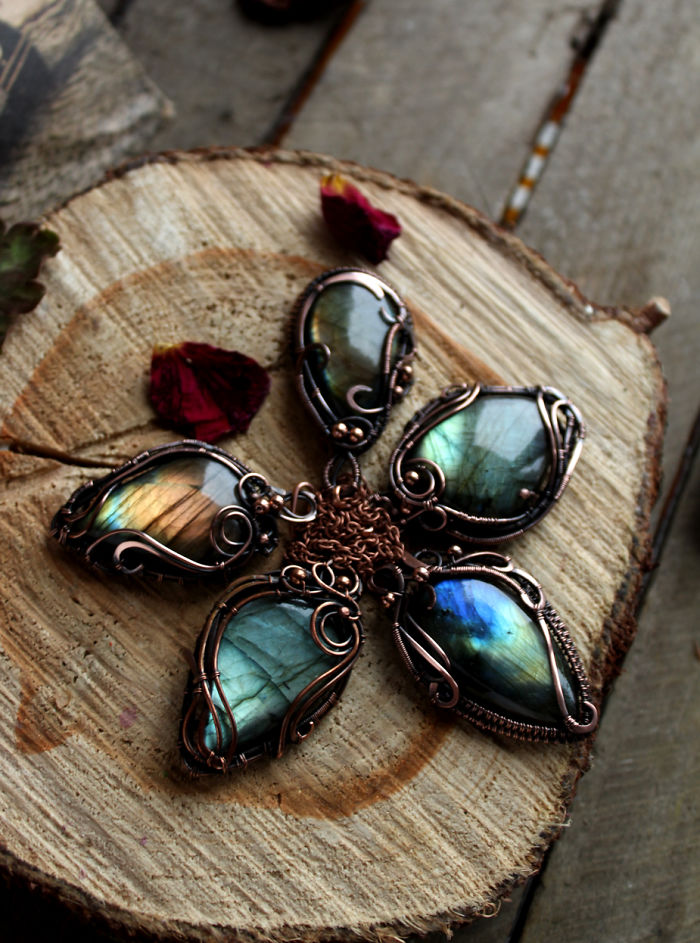 Copper Wire Wrapped Labradorites