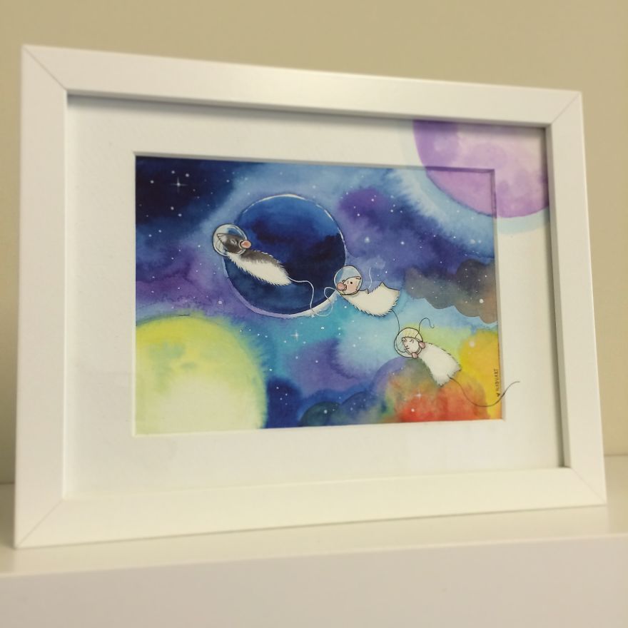 Outer Space - Water Colour Painting By Nadyart