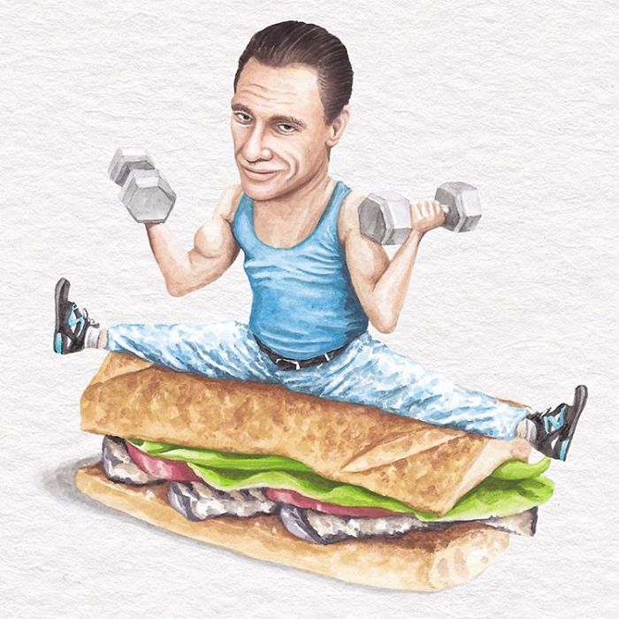 Jean-Claude Van Damme On A Grilled Eggplant Sandwich