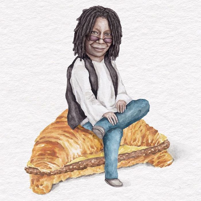 Whoopi Goldberg On A Sausage, Egg, And Cheese Croissant