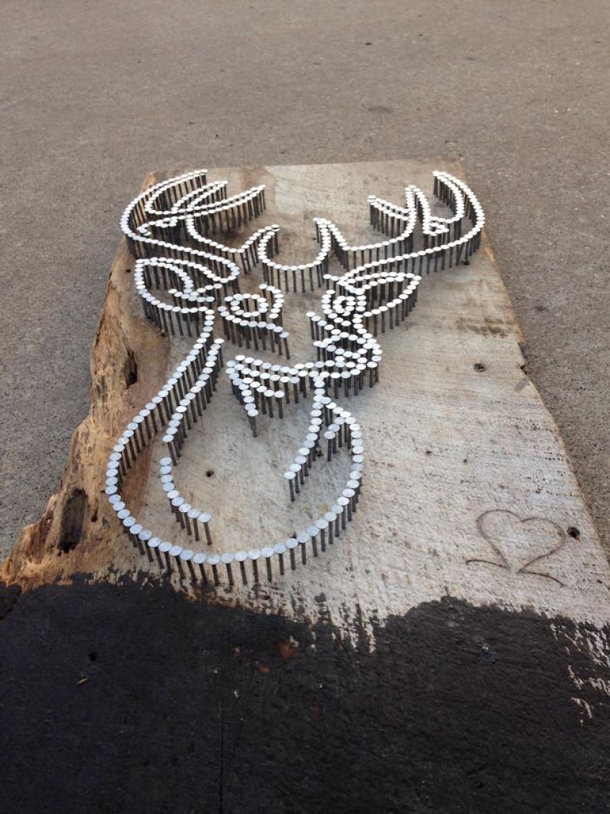 I Create Intricate Artworks Using Nails As A Medium