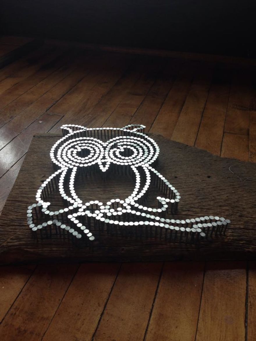 I Create Intricate Artworks Using Nails As A Medium