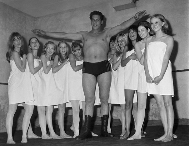 19-Year-Old Andre The Giant During A Fashion Exhibition