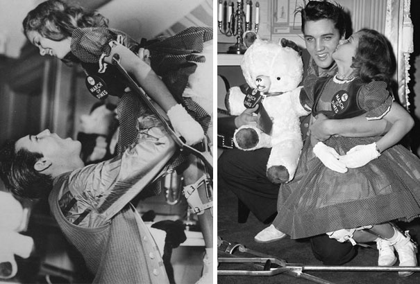 23-Year-Old Elvis Presley With A Young Polio Patient, 1958