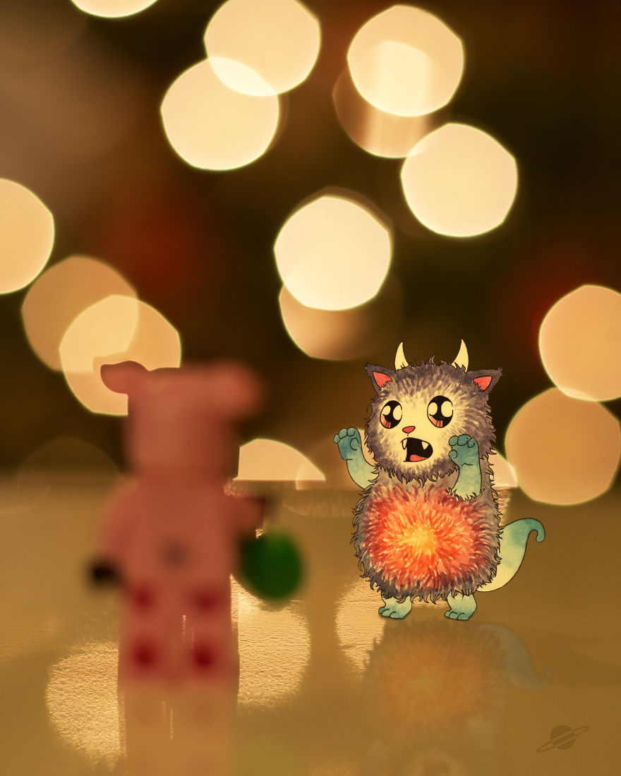 Boyfriend's Lunch-Bag Creature Drawings Brought Into The Real World In Girlfriend's Photos