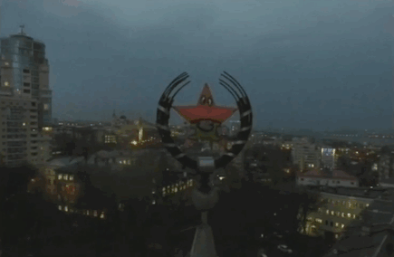 Someone Vandalized A Soviet Star In Russia And Turned It Into Patrick Someone Vandalized A Soviet Star In Russia And Turned It Into Patrick