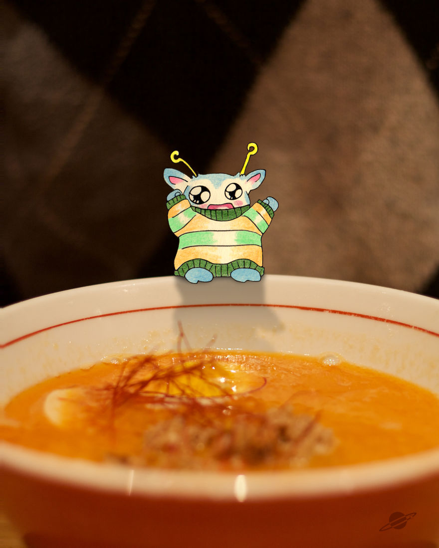 Boyfriend's Lunch-Bag Creature Drawings Brought Into The Real World In Girlfriend's Photos