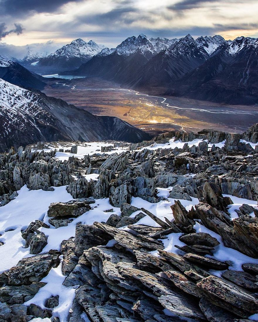 High Up On Mt Brown. The Tasman Valley Is My Favourite Part Of Mt Cook Nat Park