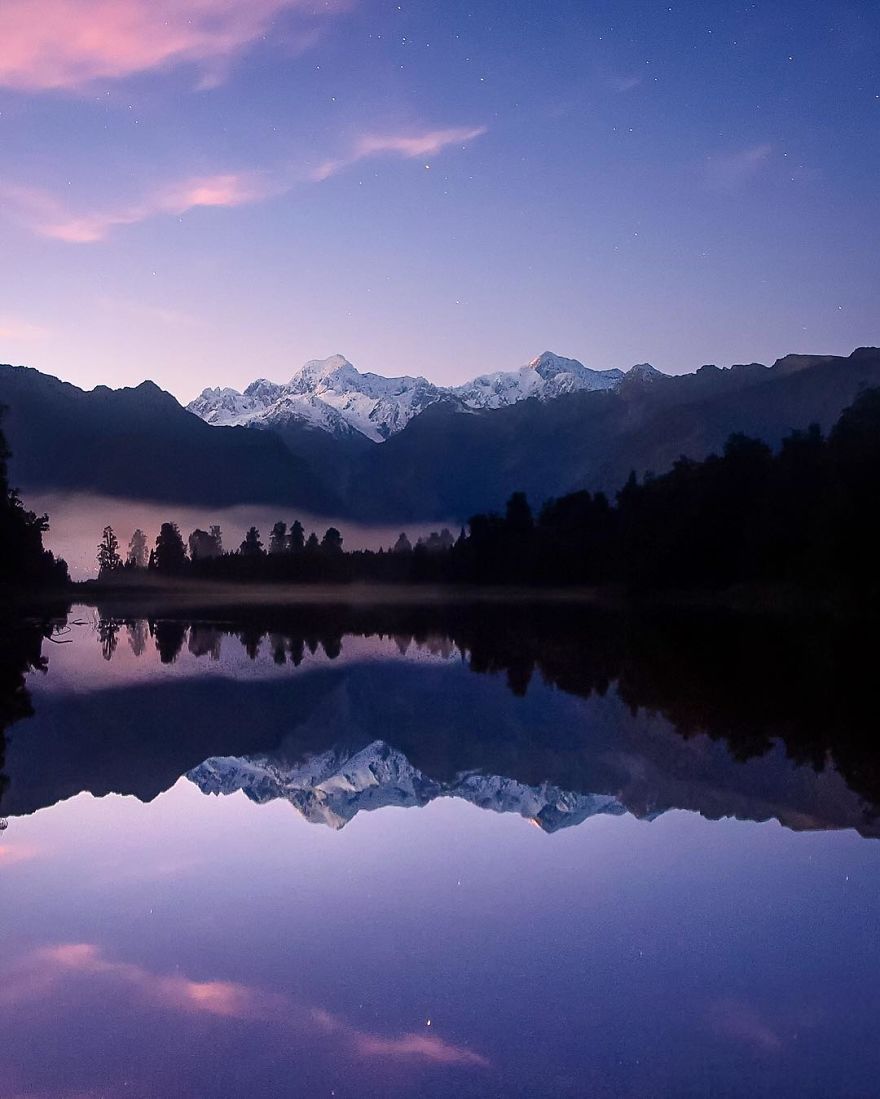 Twilight At Lake Matheson