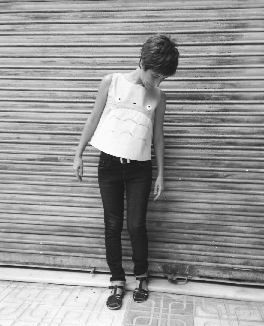 Totoro Open Back Crop Top