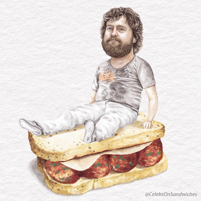 Zach Galifianakis On A Meatball Parm