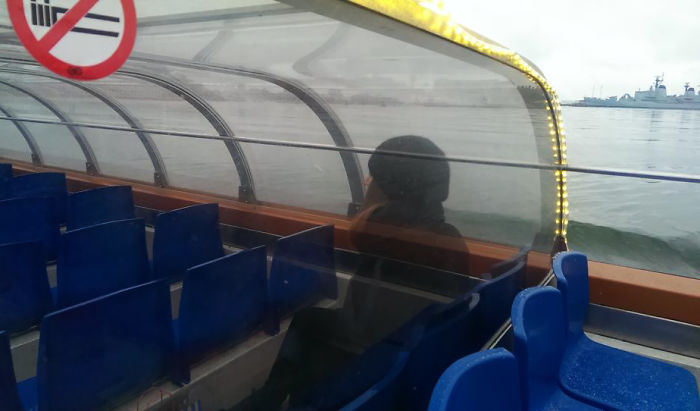 The Reflection On The Glass Makes My Friend Look Like A Ghost