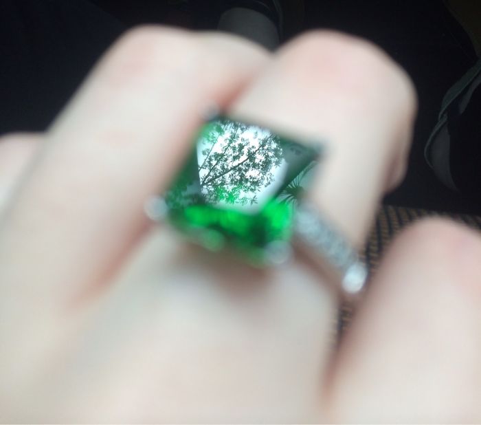 Was Trying To Take A Picture Of My Ring And It Caught The Reflection Of A Tree Instead