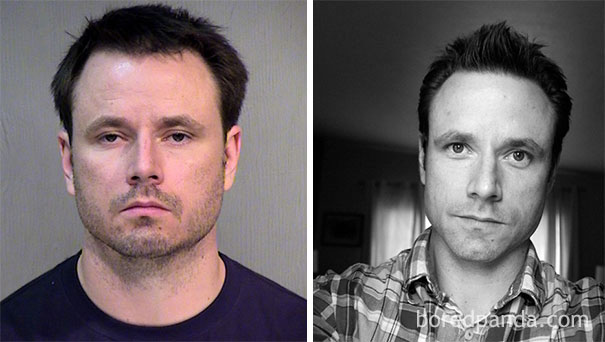 Man showing before-and-after transformation after quitting drinking, appearing healthier and more vibrant in the after photo.