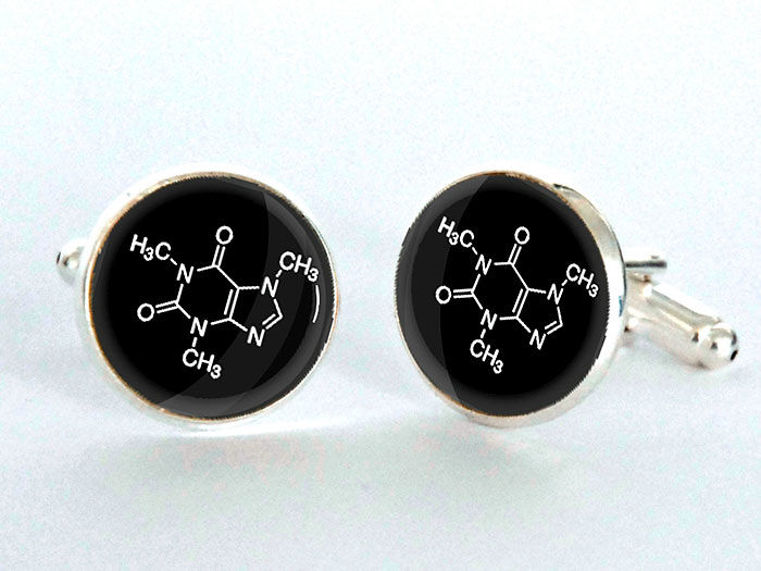 Caffeine Molecule Cufflinks