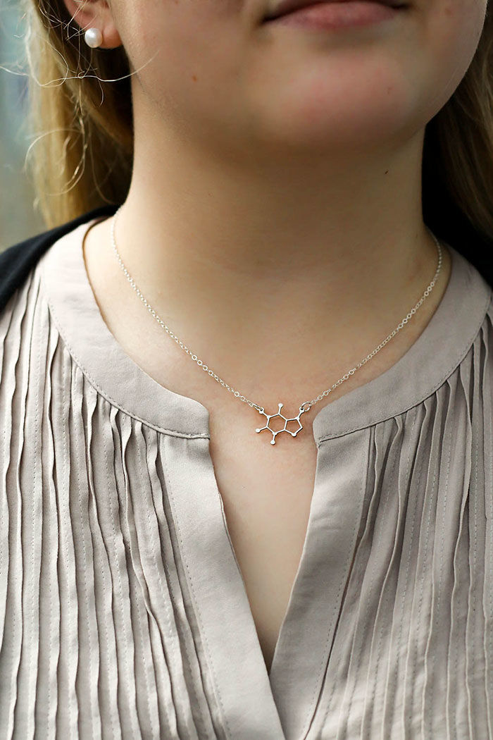 Caffeine Molecule Necklace