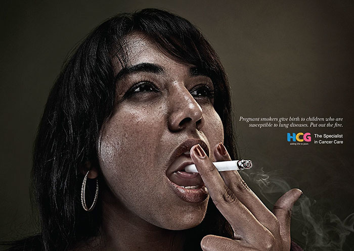 Pregnant Smokers Give Birth To Children Who Are Susceptible To Lung Diseases. Put Out The Fire