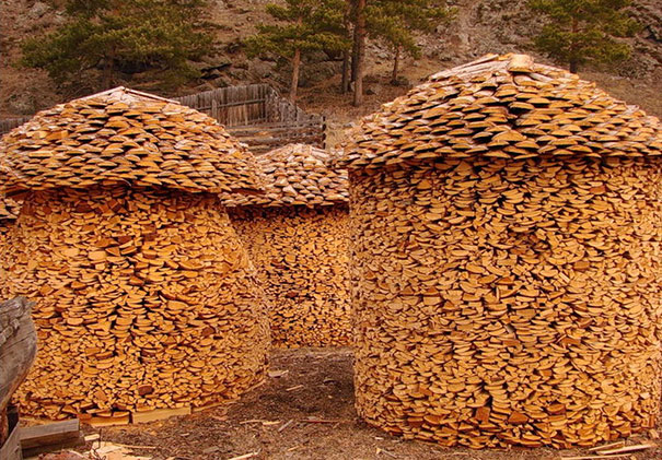 Creative Log Piles