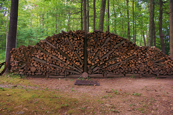 Peacock Style Wood Pile
