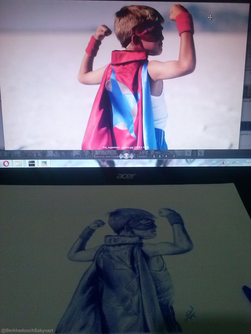 #thehero #superhero #kid #ballpoint #ballpointart #bluepen #stylo
pic Vs Draw