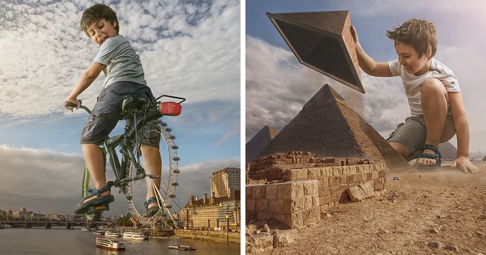 Dad Photoshops His Son Into Epic Scenarios Using His Expert-Manipulation Skills