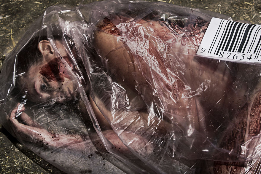 Photographer Portrays Humans As Animals To Raise Awareness About Mass Meat Consumption (NSFW)