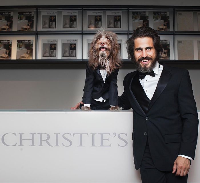 Dog And Human Dressed In Matching Outfits