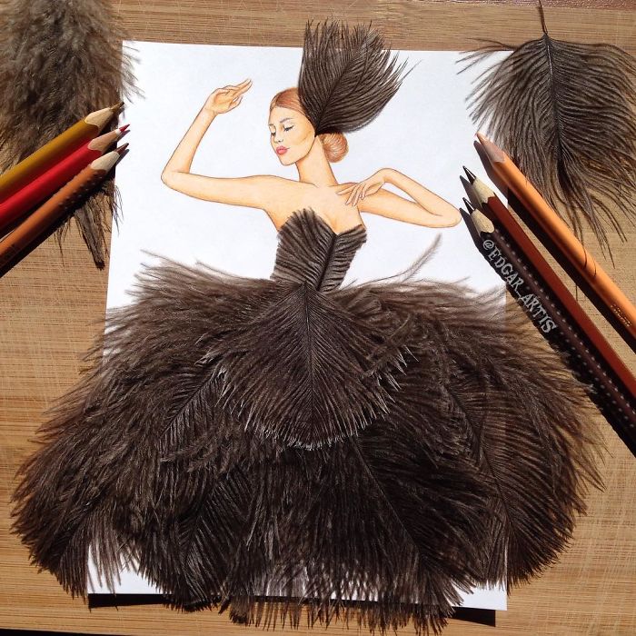 Armenian Fashion Illustrator Creates Stunning Dresses From Everyday Objects (10+ Pics)