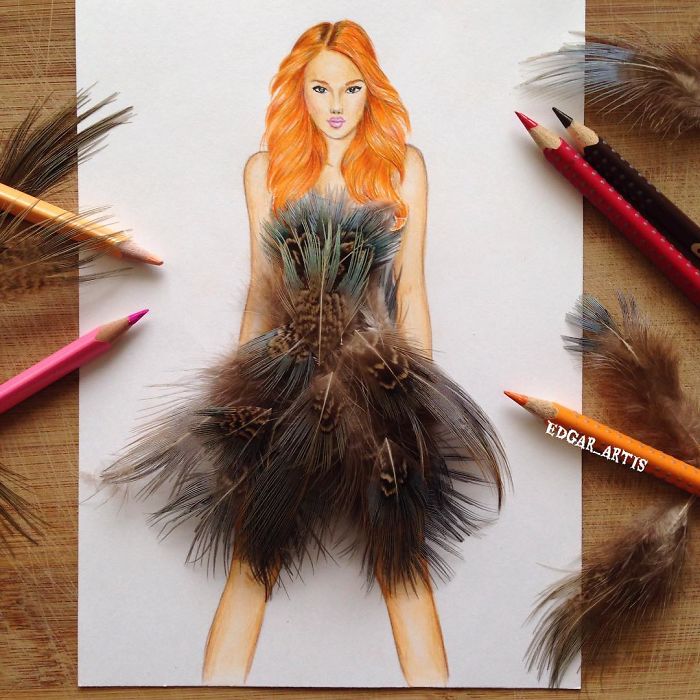 Armenian Fashion Illustrator Creates Stunning Dresses From Everyday Objects (10+ Pics)