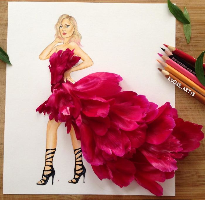 Armenian Fashion Illustrator Creates Stunning Dresses From Everyday Objects (10+ Pics)