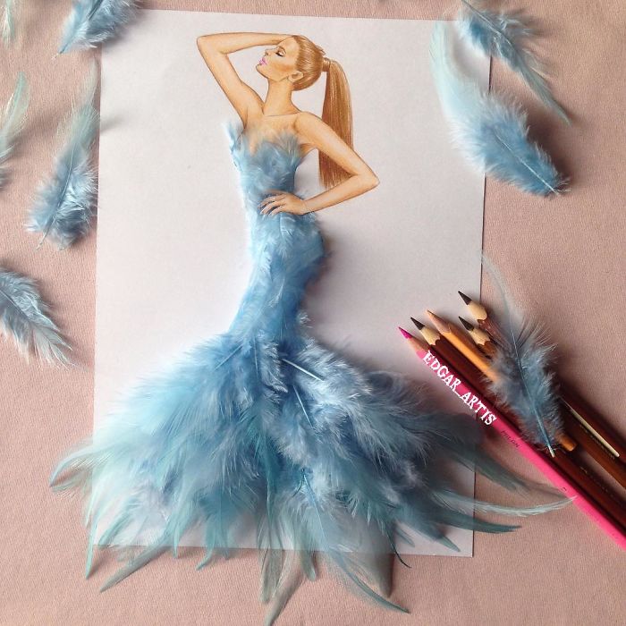 Armenian Fashion Illustrator Creates Stunning Dresses From Everyday Objects (10+ Pics)