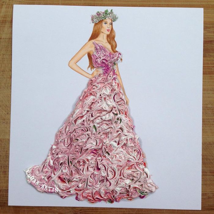 Armenian Fashion Illustrator Creates Stunning Dresses From Everyday Objects (10+ Pics)