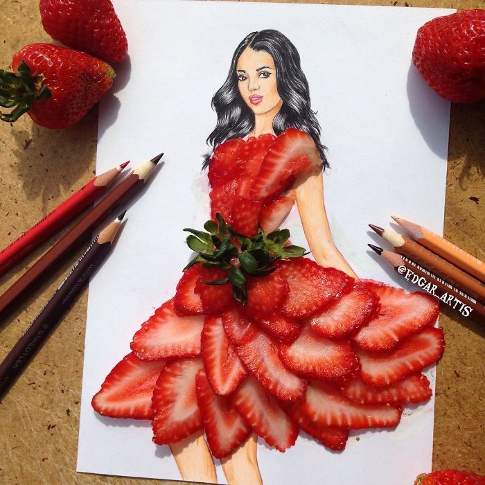 Armenian Fashion Illustrator Creates Stunning Dresses From Everyday Objects (10+ Pics)