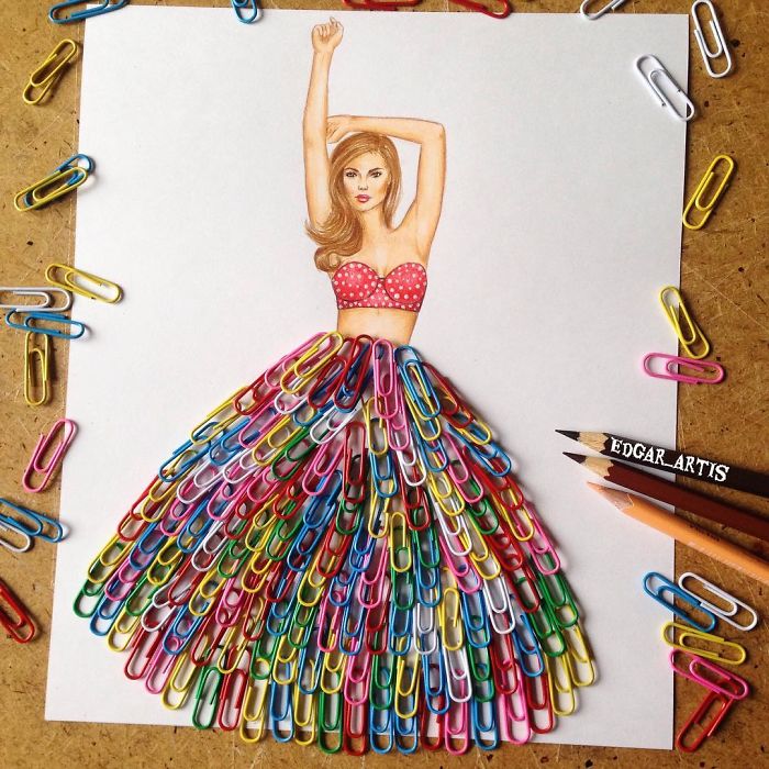 Armenian Fashion Illustrator Creates Stunning Dresses From Everyday Objects (10+ Pics)