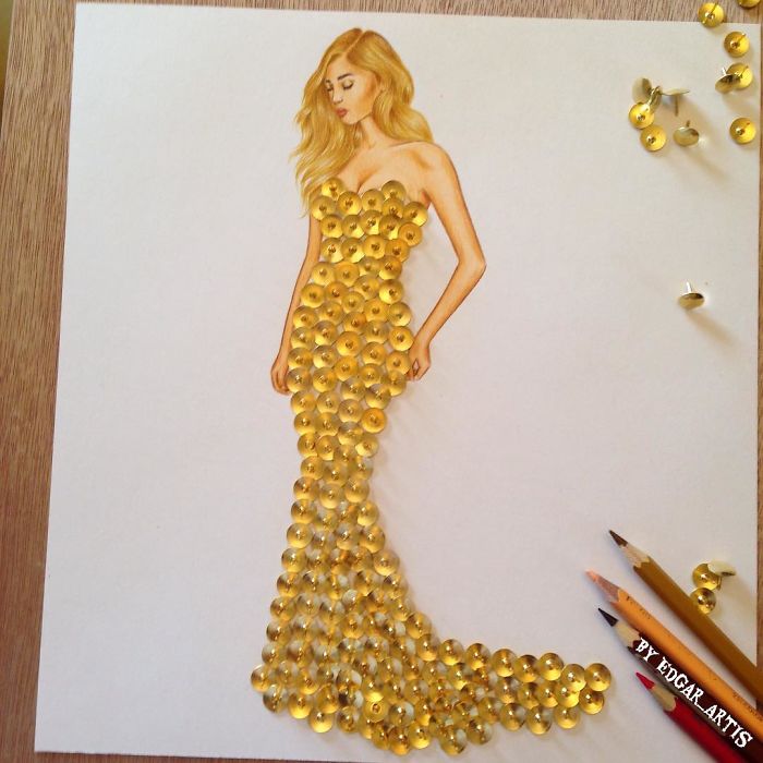 Armenian Fashion Illustrator Creates Stunning Dresses From Everyday Objects (10+ Pics)