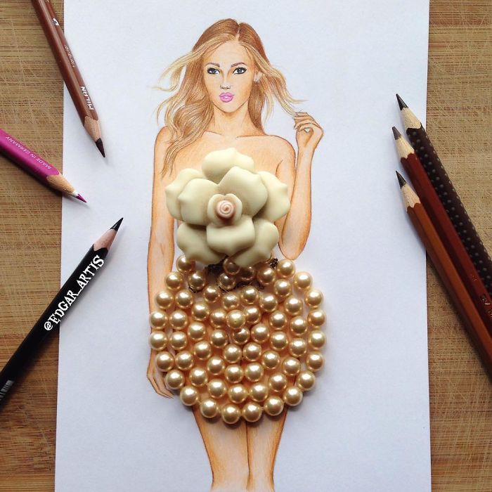 Armenian Fashion Illustrator Creates Stunning Dresses From Everyday Objects (10+ Pics)