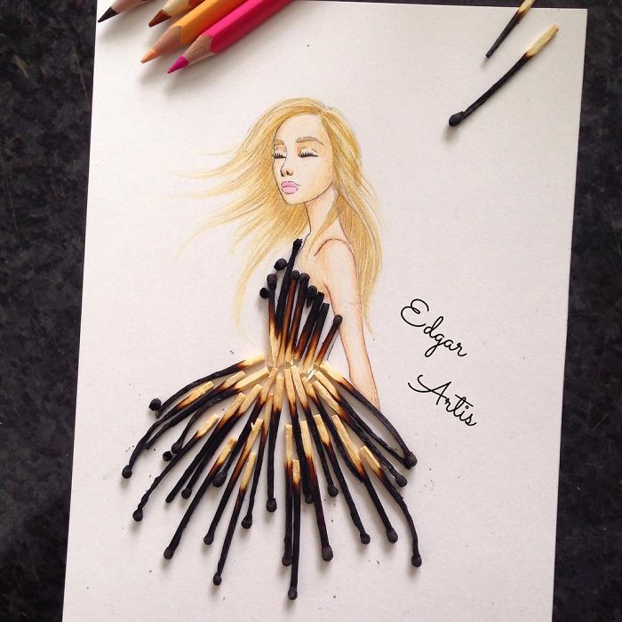 Armenian Fashion Illustrator Creates Stunning Dresses From Everyday Objects (10+ Pics)