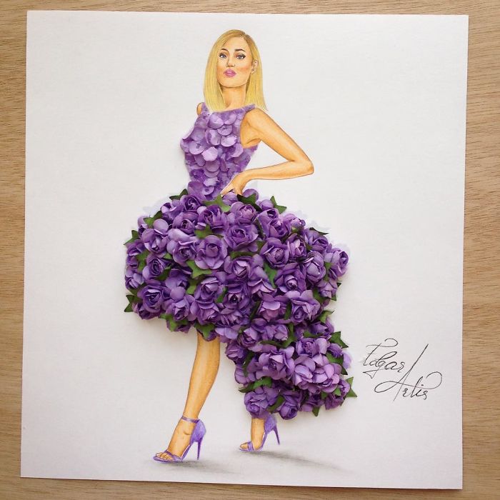 Armenian Fashion Illustrator Creates Stunning Dresses From Everyday Objects (10+ Pics)