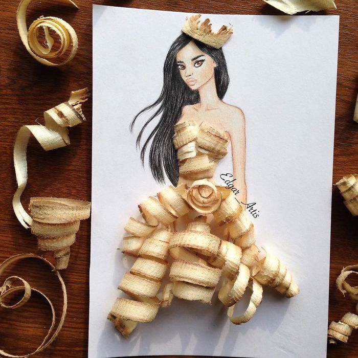 Armenian Fashion Illustrator Creates Stunning Dresses From Everyday Objects (10+ Pics)