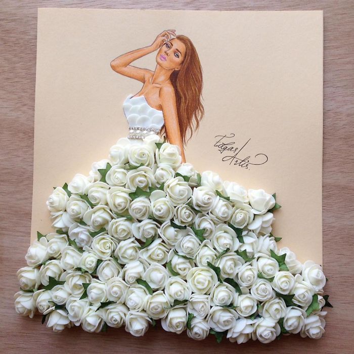 Armenian Fashion Illustrator Creates Stunning Dresses From Everyday Objects (10+ Pics)