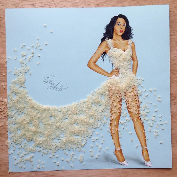 Armenian Fashion Illustrator Creates Stunning Dresses From Everyday Objects (10+ Pics)
