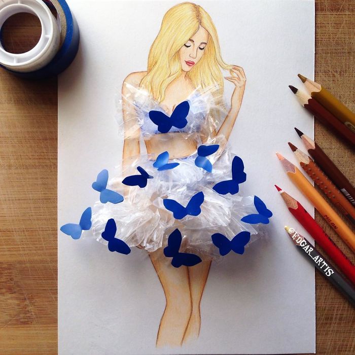 Armenian Fashion Illustrator Creates Stunning Dresses From Everyday Objects (10+ Pics)