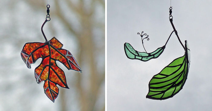 Artist Turns Beer Bottles Into Beautifully Curved Leaves